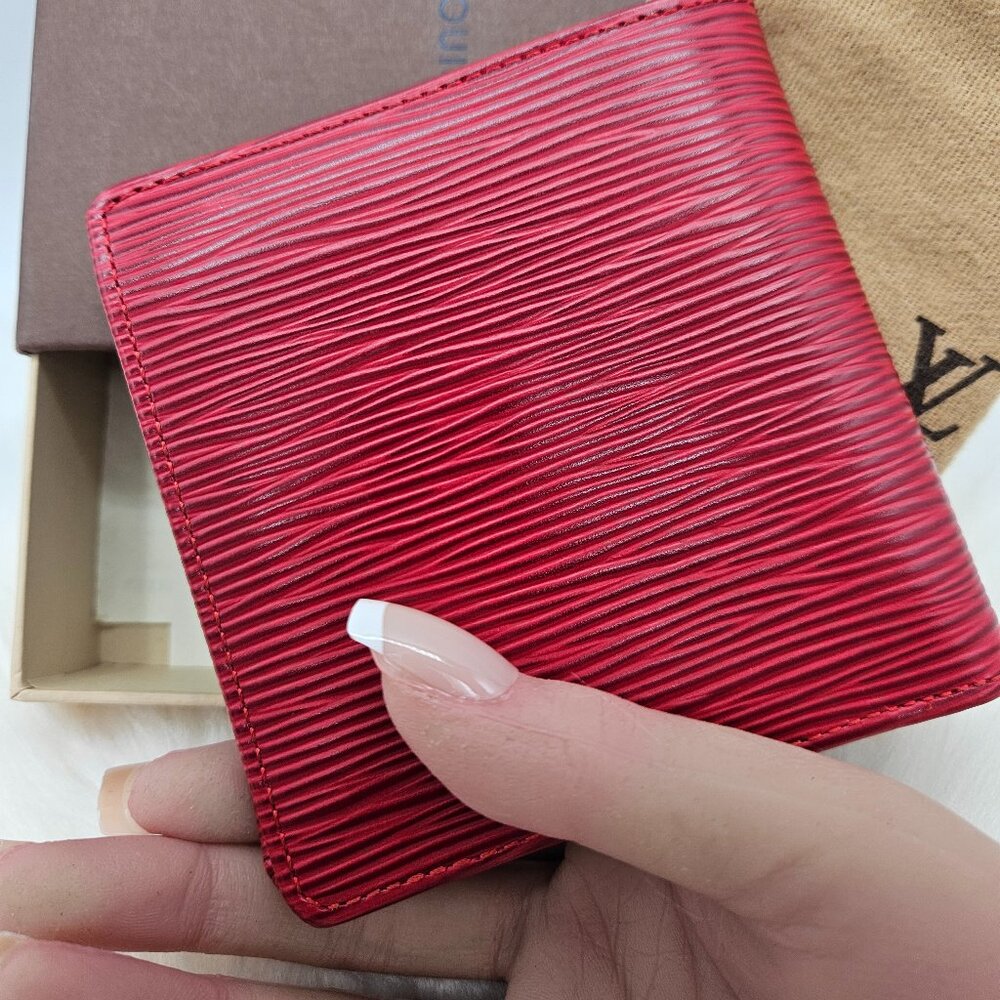 Louis Vuitton  Red Bifold Small Wallet